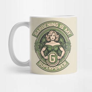 Gardening Is My Superpower - Vintage Garden Female Superhero Mug